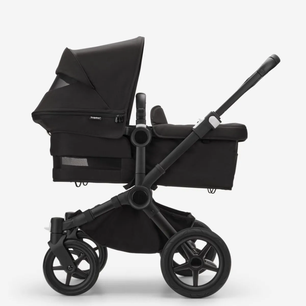 Double Strollers|Single-To-Double Strollers-Bugaboo Donkey5 Mono Complete Stroller (Black Frame) - Black/Midnight Black