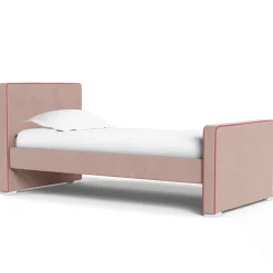 Twin Beds + Trundles-Monte Design Dorma Twin Bed - European Fabric with High HB + High FB
