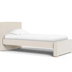 Twin Beds + Trundles-Monte Design Dorma Twin Bed - European Fabric with High HB + Low FB