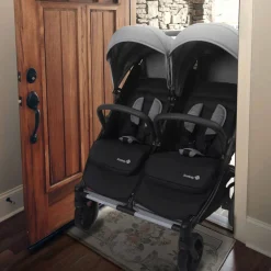 Double Strollers-Safety 1st Double Duo Stroller Flint Grey