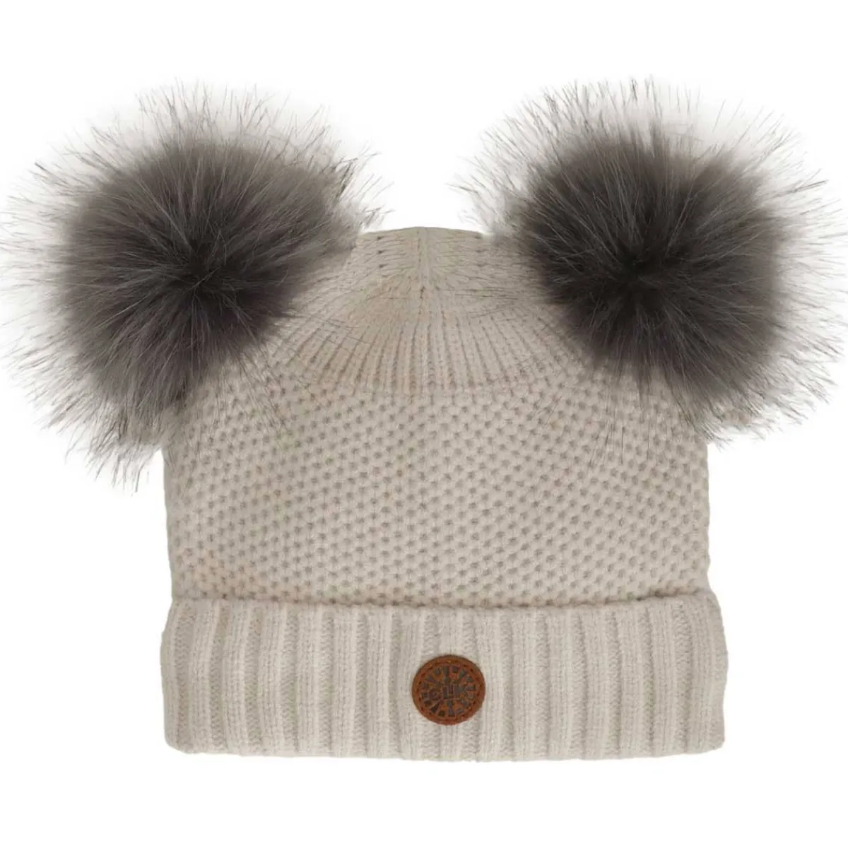 Winter Hats-Calikids Double Pom Knit Hat