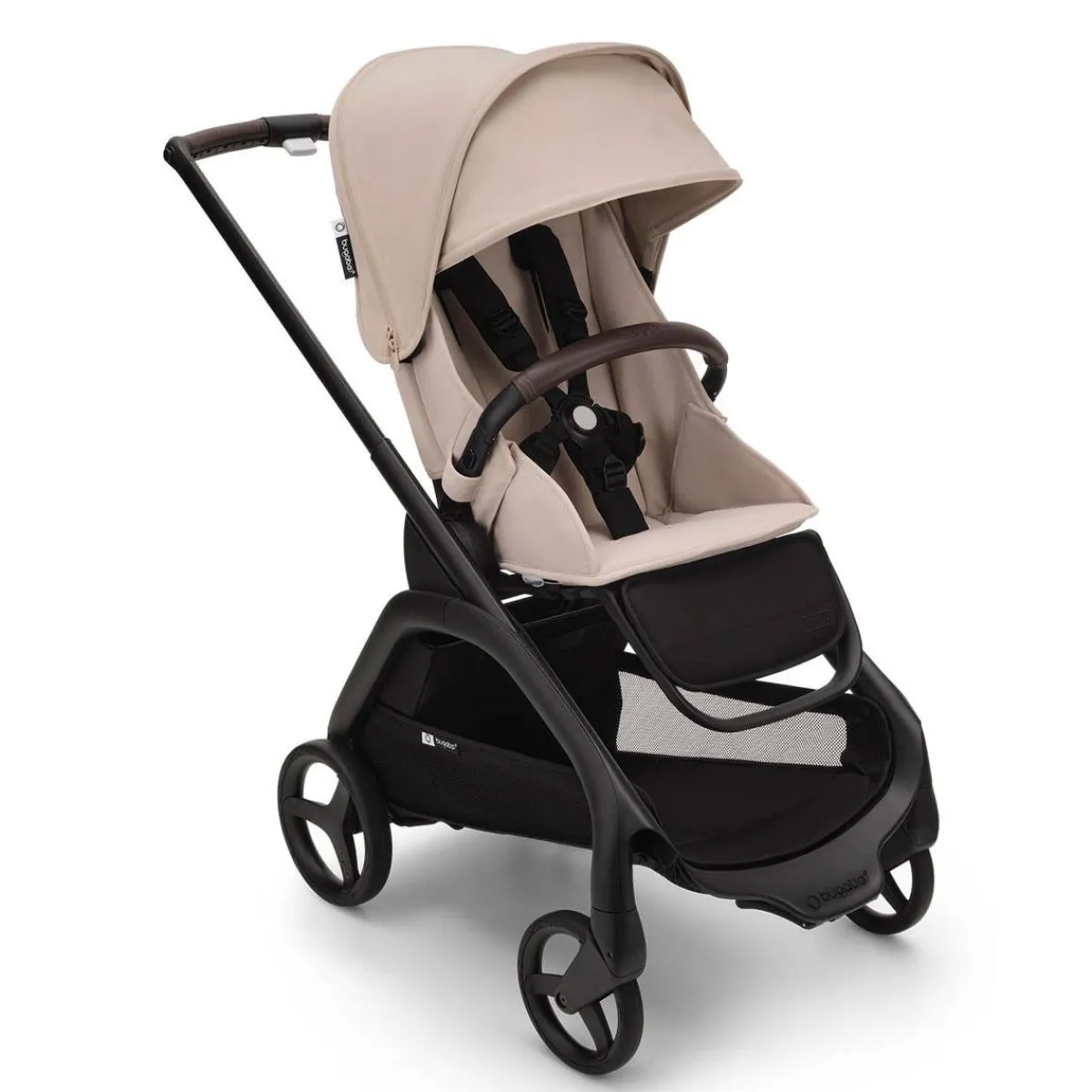 Full-Sized Strollers-Bugaboo Dragonfly Complete Stroller (Black Frame) - Desert Taupe