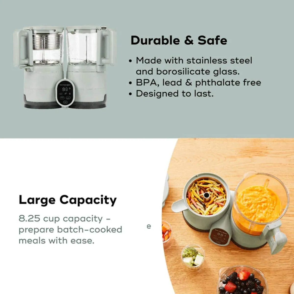 Baby Food Prep + Storage-BabyMoov Duo Meal Glass