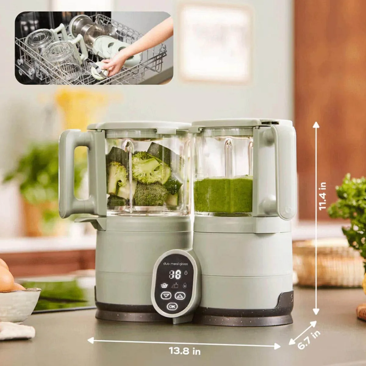 Baby Food Prep + Storage-BabyMoov Duo Meal Glass