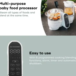 Baby Food Prep + Storage-BabyMoov Duo Meal Station Mineral Off White