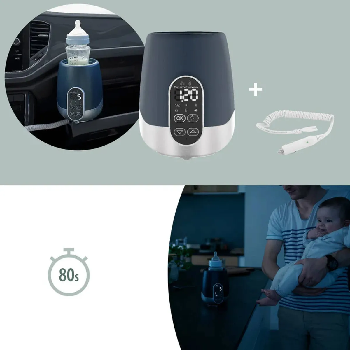 Baby Food Prep + Storage|Bottle Warmers-BabyMoov Duo Smart Warmer