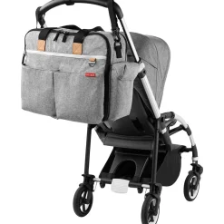 Diaper Bags-Skip Hop Duo Weekender Diaper Bag Grey Melange