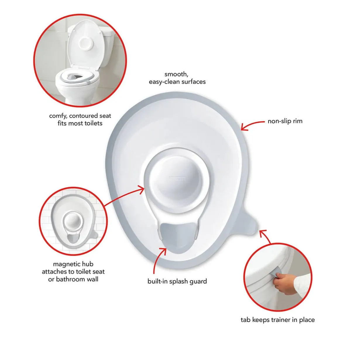 Potties-Skip Hop Easy Store Toilet Trainer White