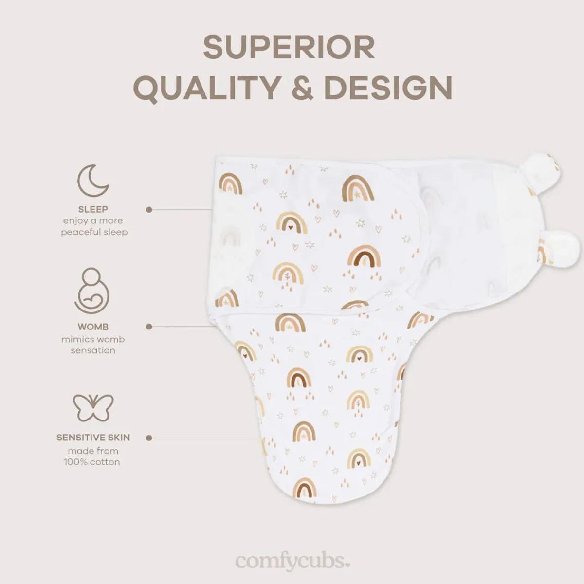 Sleep Sacks + Wraps-Comfycubs Easy Swaddles (3 Pack)
