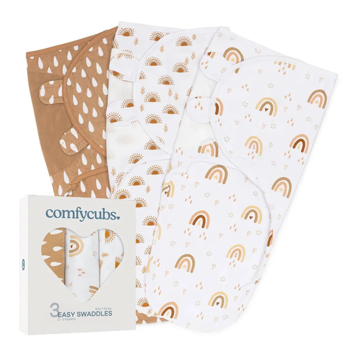 Sleep Sacks + Wraps-Comfycubs Easy Swaddles (3 Pack)