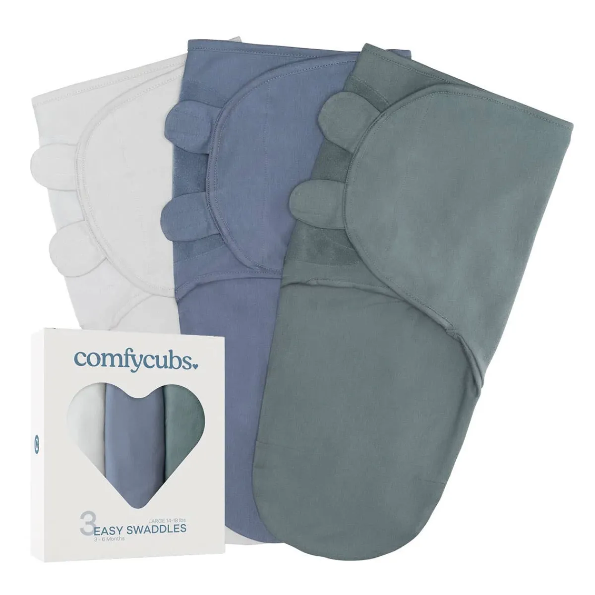 Sleep Sacks + Wraps-Comfycubs Easy Swaddles (3 Pack)