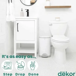Diaper Pails-Dekor Eko Mini Diaper Pail White