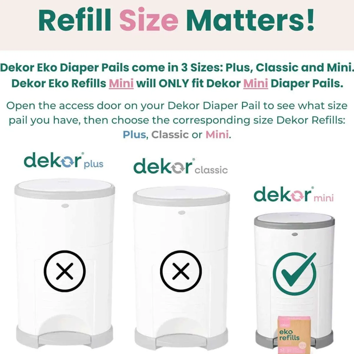 Inserts + Refills|Diaper Pails-Dekor Eko Mini Refill (2 Pack)