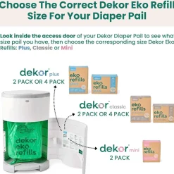 Diaper Pails-Dekor Eko Plus Diaper Pail (Kolor) Grey