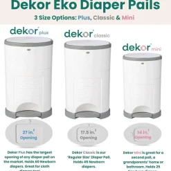 Inserts + Refills|Diaper Pails-Dekor Eko Plus Gift Set White