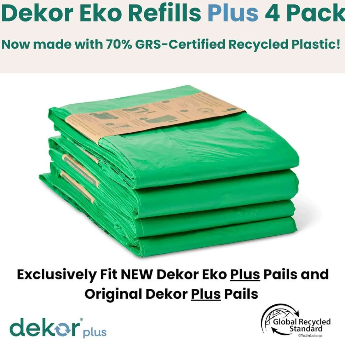 Inserts + Refills|Diaper Pails-Dekor Eko Plus Refill (4 Pack)