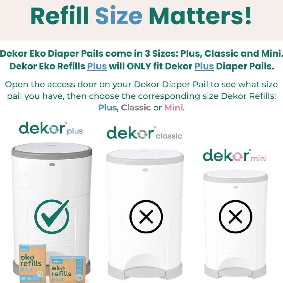 Inserts + Refills|Diaper Pails-Dekor Eko Plus Refill (2 Pack)