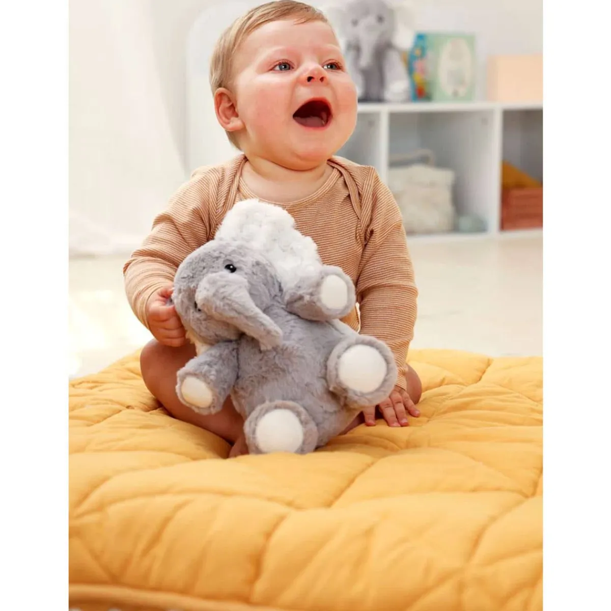 Plush Animals|Sound + Light Machines-Cloud B Elliot the Elephant On the Go