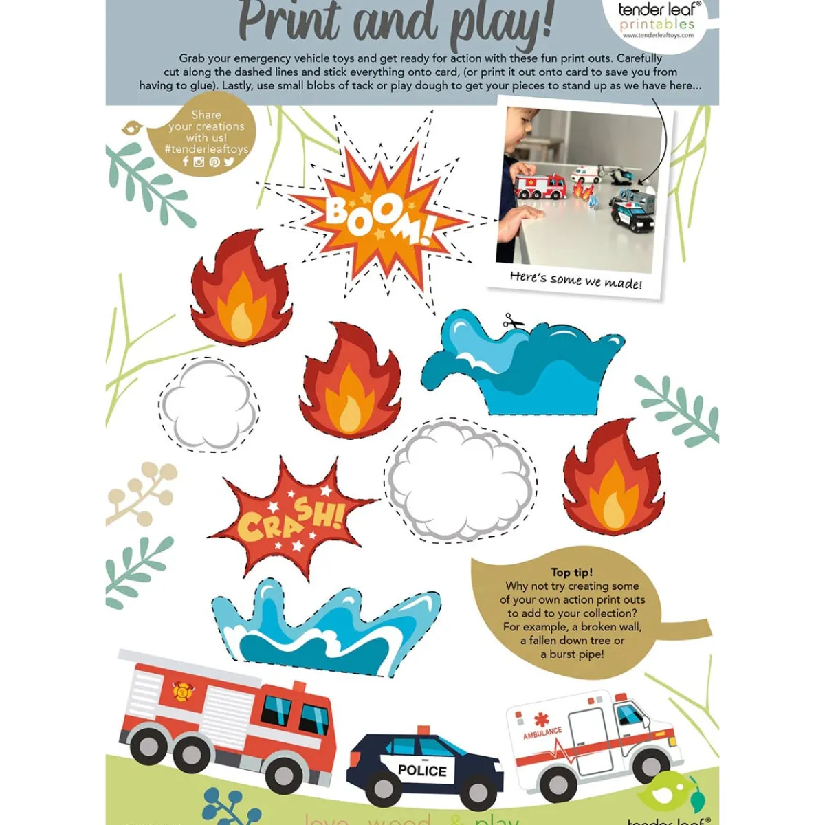 Cars + Trucks|Pretend Play-Tender Leaf Toys Emergency Vehicles