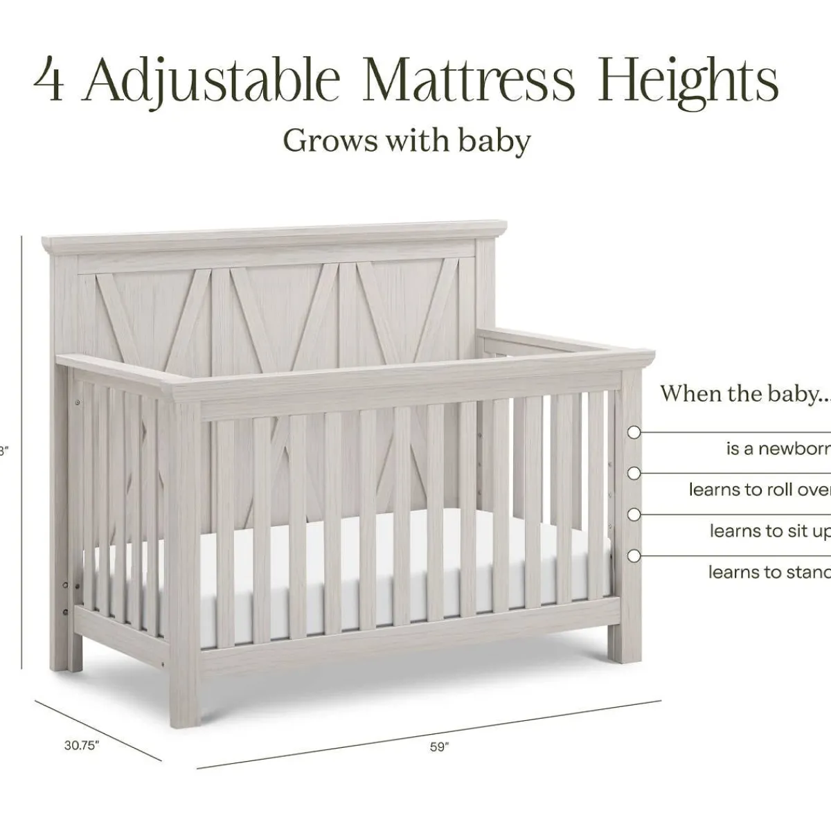 Convertible Cribs-Monogram by Namesake Emory Farmhouse 4-in-1 Crib