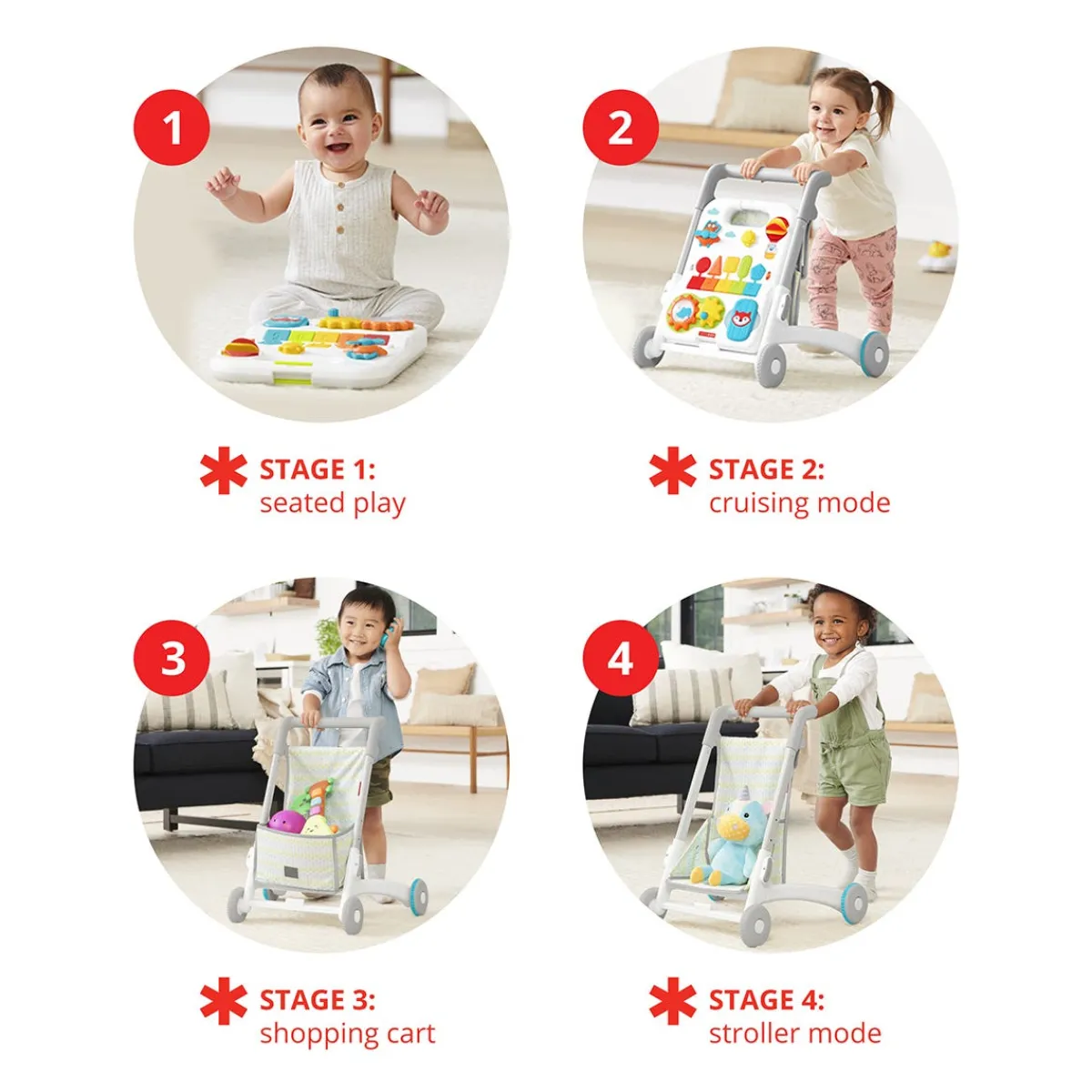 Baby Walkers|Play + Learn Toys-Skip Hop Explore & More Grow Along 4-in-1 Activity Walker