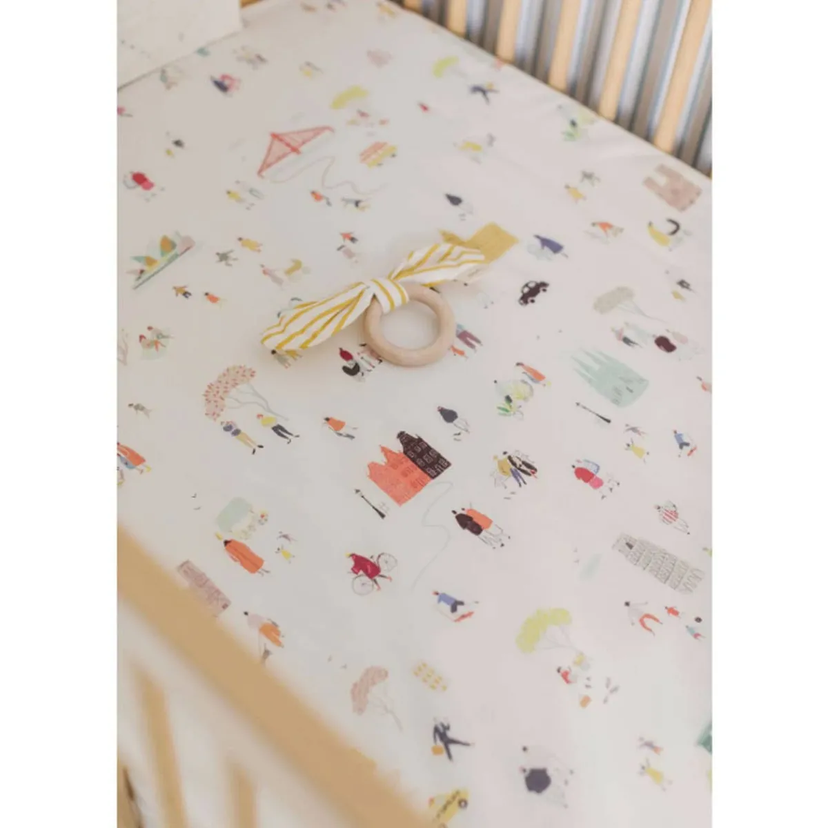 Crib Fitted Sheets-Pehr Explore the World Crib Sheet