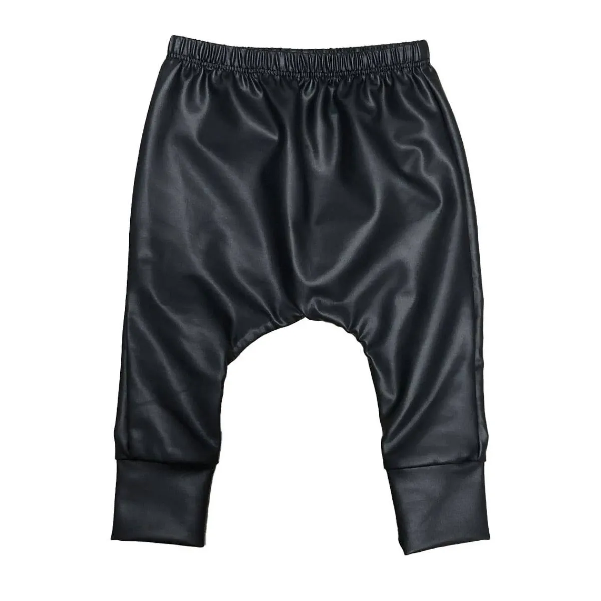 Pants-Posh & Cozy Faux Leather Harem (Toddler) Black