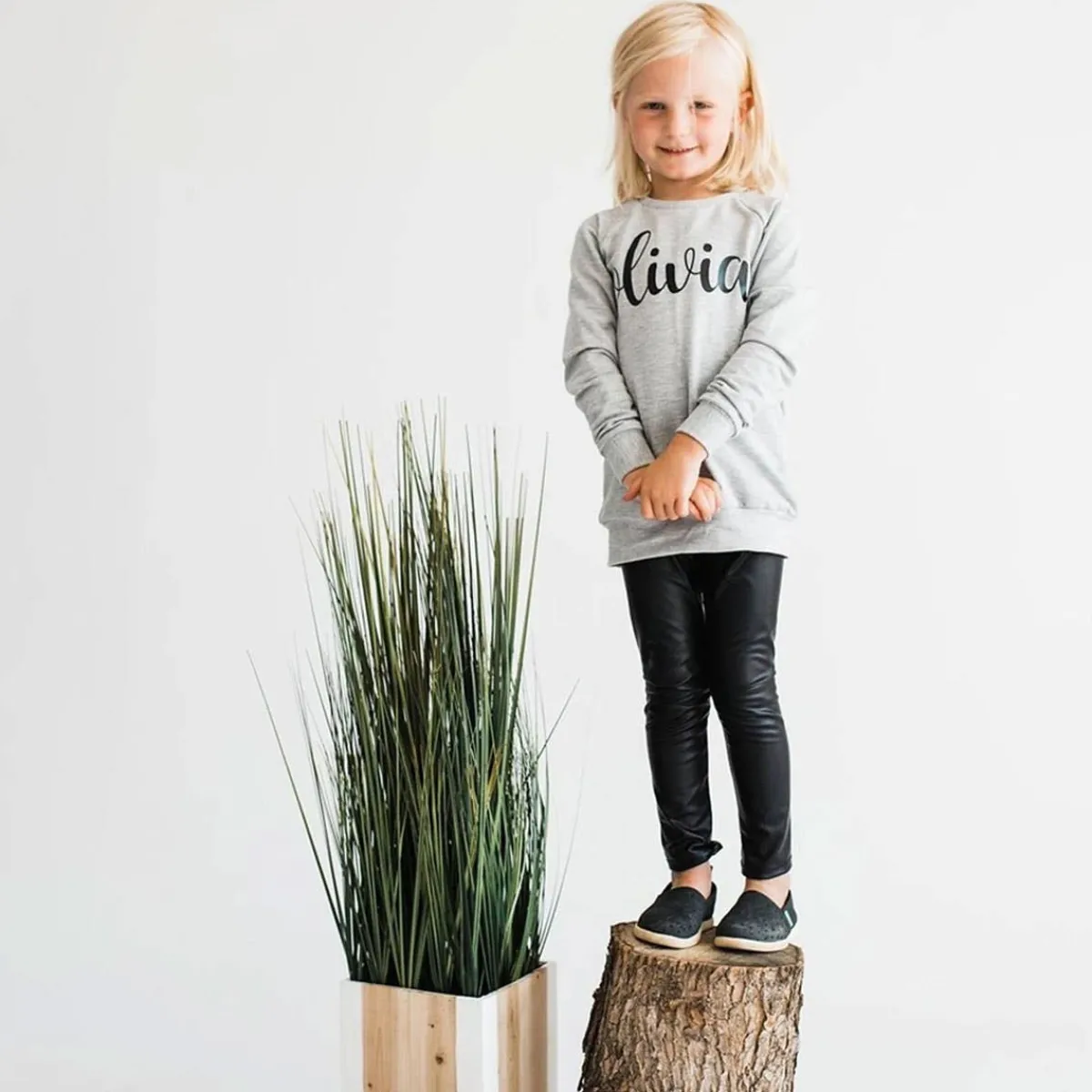 Pants-Posh & Cozy Faux Leather Legging (Toddler) Black