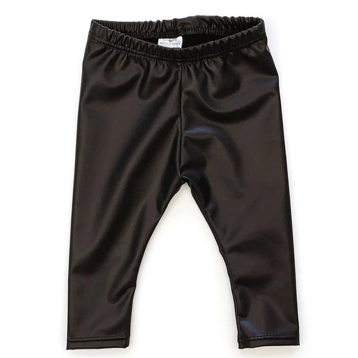 Pants-Posh & Cozy Faux Leather Legging (Toddler) Black