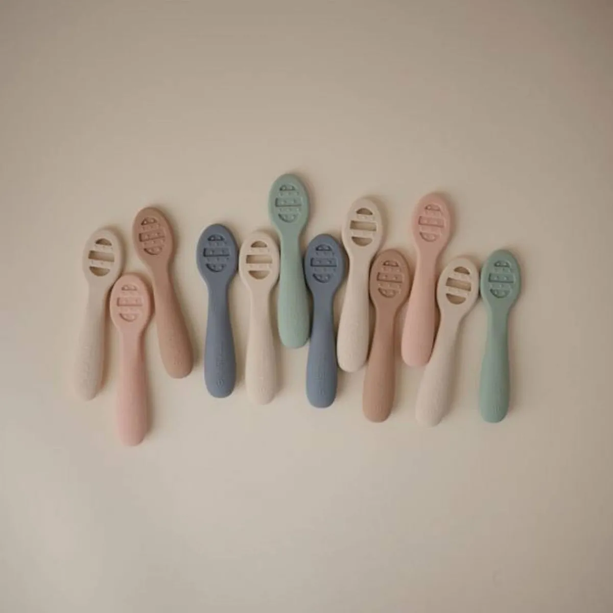 Kids Utensils|Toddler Training Utensils-Mushie First Feeding Baby Spoons (2 Pack)