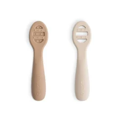 Kids Utensils|Toddler Training Utensils-Mushie First Feeding Baby Spoons (2 Pack)