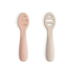 Kids Utensils|Toddler Training Utensils-Mushie First Feeding Baby Spoons (2 Pack)