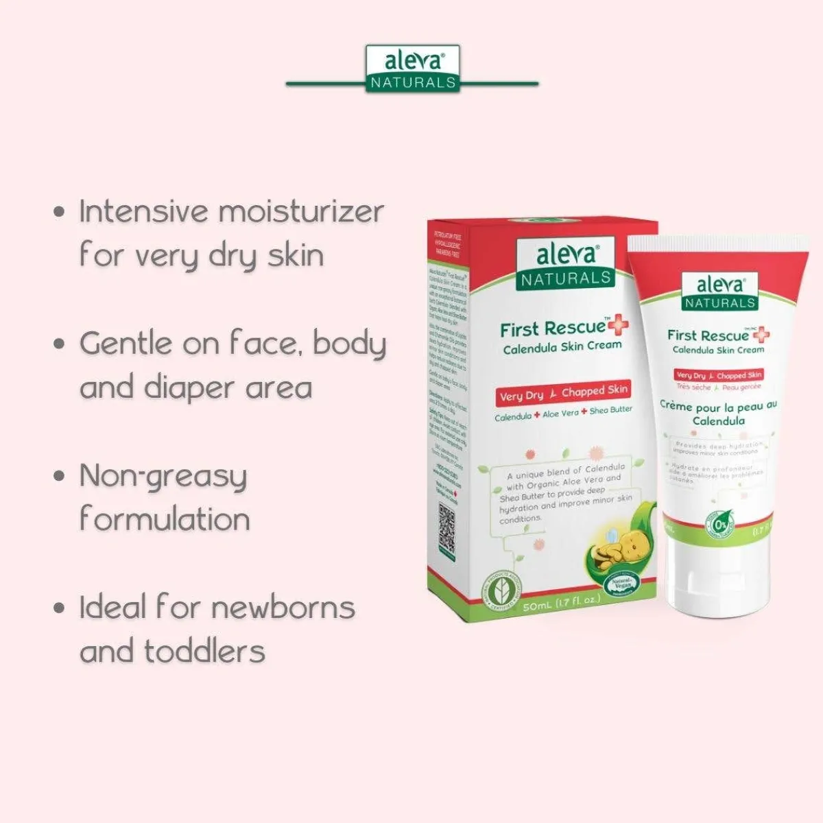 Kids Lotion|Infant Moisturizer-Aleva Naturals First Rescue Calendula Skin Cream (50 mL)