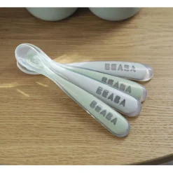 Kids Utensils|Toddler Training Utensils-Beaba First Stage Silicone Spoons (Set of 4)