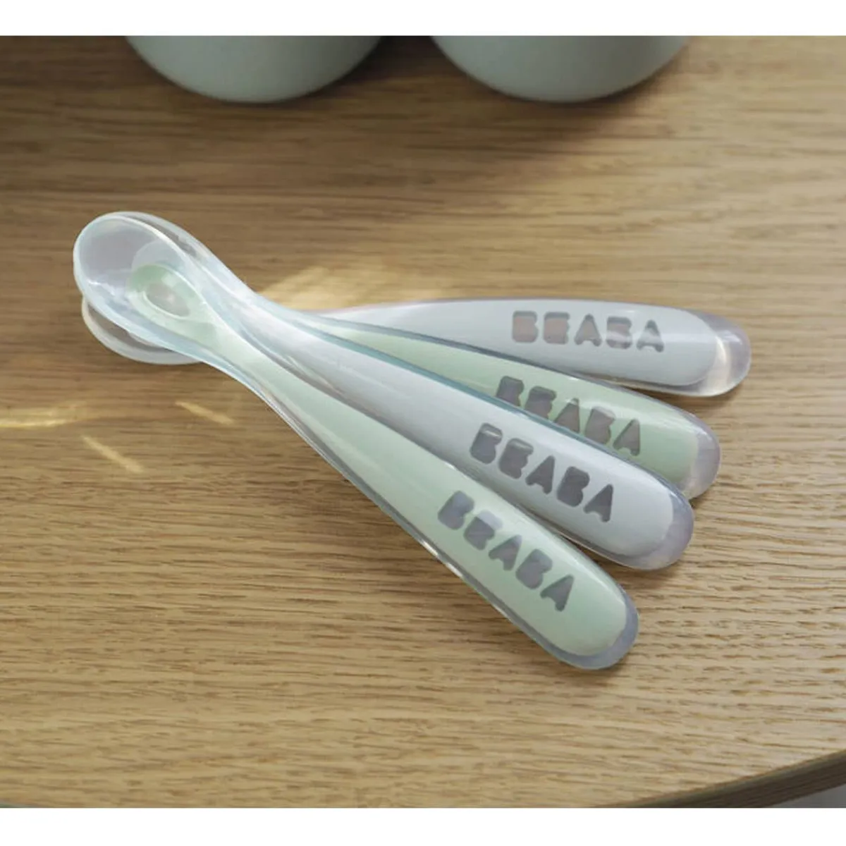 Kids Utensils|Toddler Training Utensils-Beaba First Stage Silicone Spoons (Set of 4)