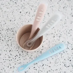 Kids Utensils|Toddler Training Utensils-Beaba First Stage Silicone Spoons (Set of 4)