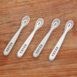 Kids Utensils|Toddler Training Utensils-Beaba First Stage Silicone Spoons (Set of 4)