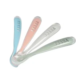 Kids Utensils|Toddler Training Utensils-Beaba First Stage Silicone Spoons (Set of 4)