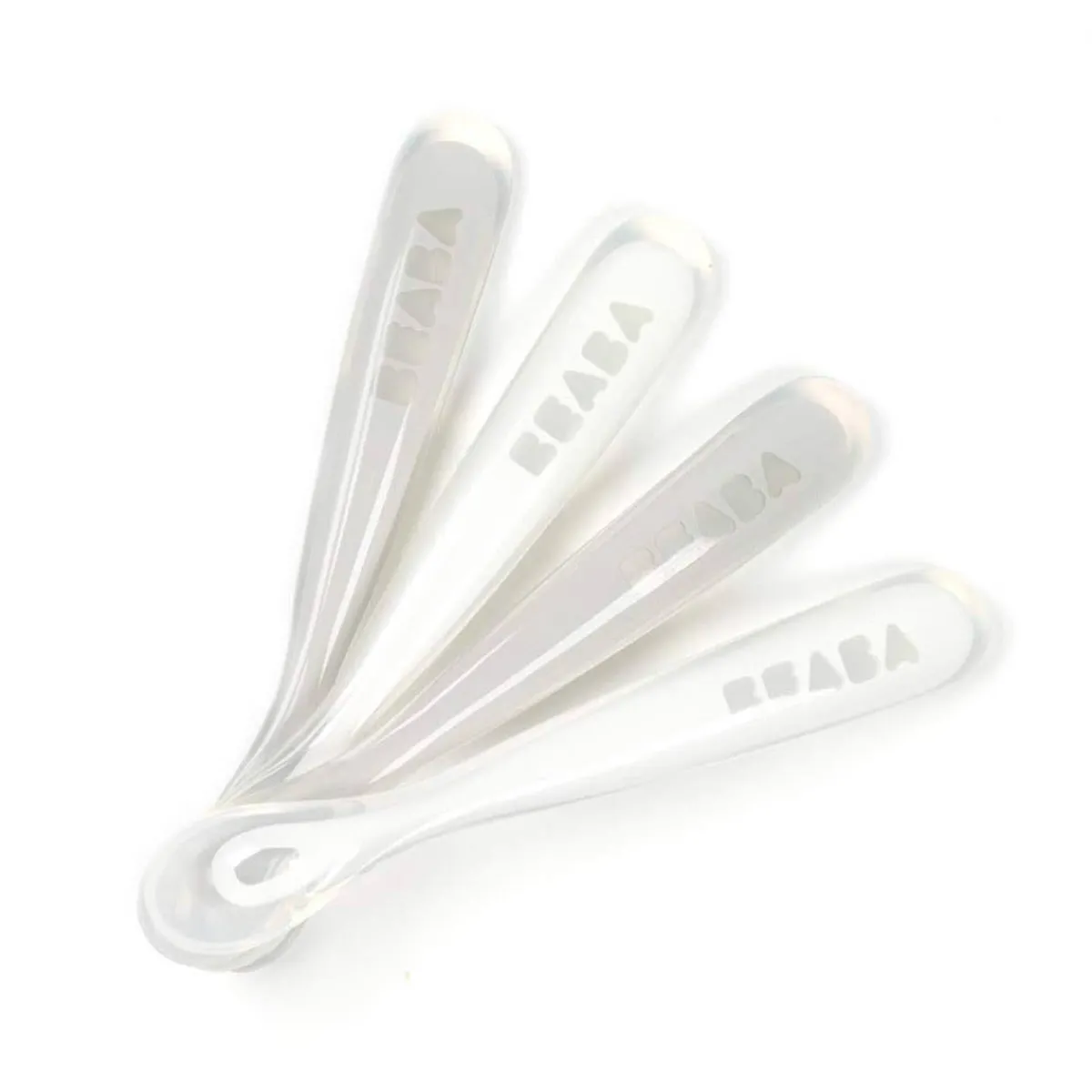 Kids Utensils|Toddler Training Utensils-Beaba First Stage Silicone Spoons (Set of 4)