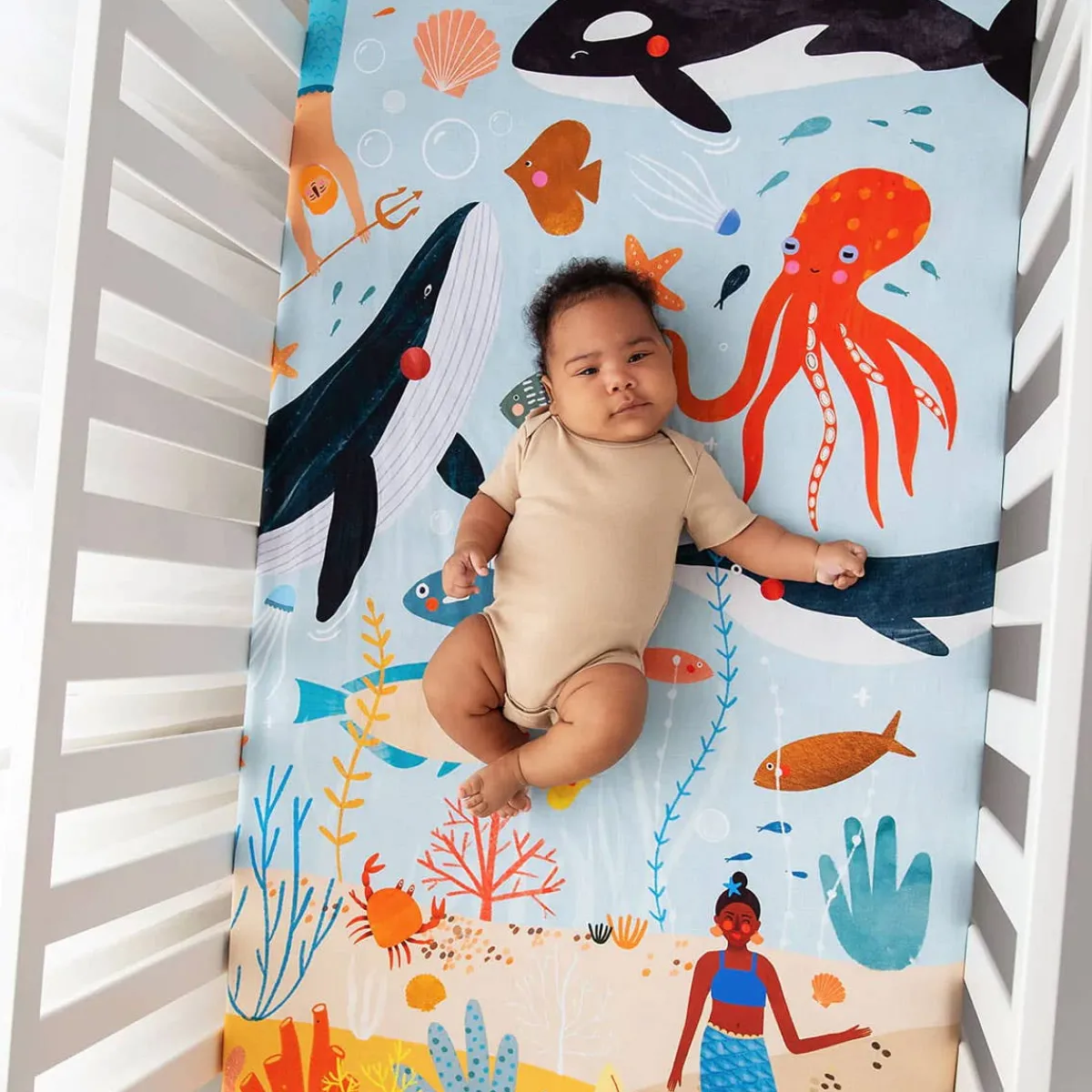 Crib Fitted Sheets-Rookie Humans Fitted Crib Sheet