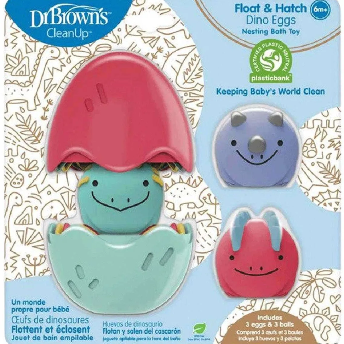 Bath Toys-Dr. Brown's Float & Hatch Dino Eggs