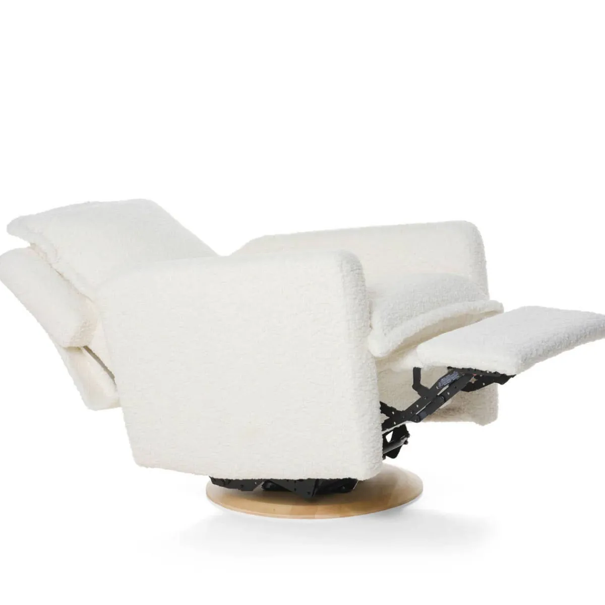 Gliders-Oilo Flynn Recliner Swivel Glider with Wood Base