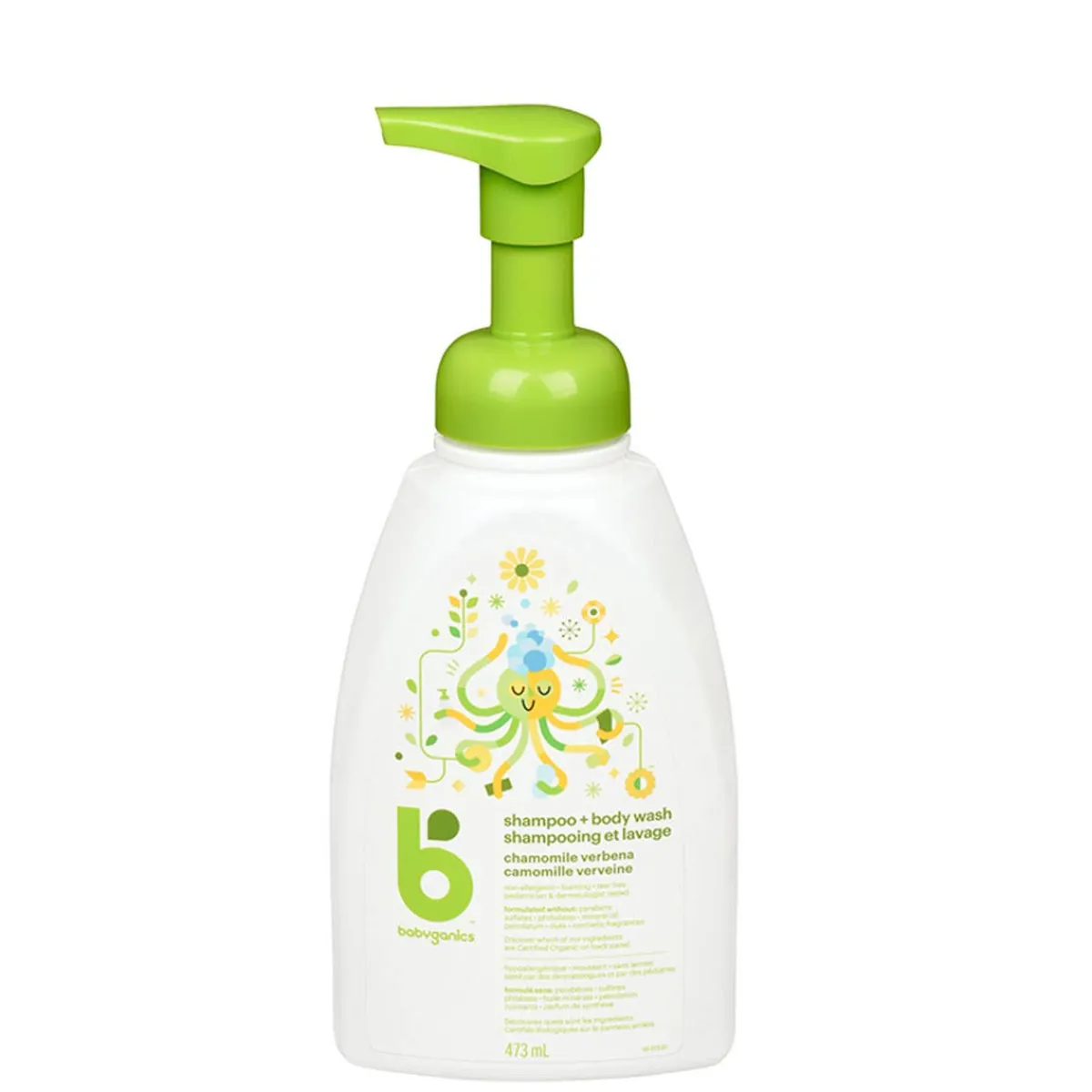 Infant Shampoo + Conditioner|Infant Body Wash-Babyganics Foam Shampoo & Body Wash Fragrance Free (16 oz)