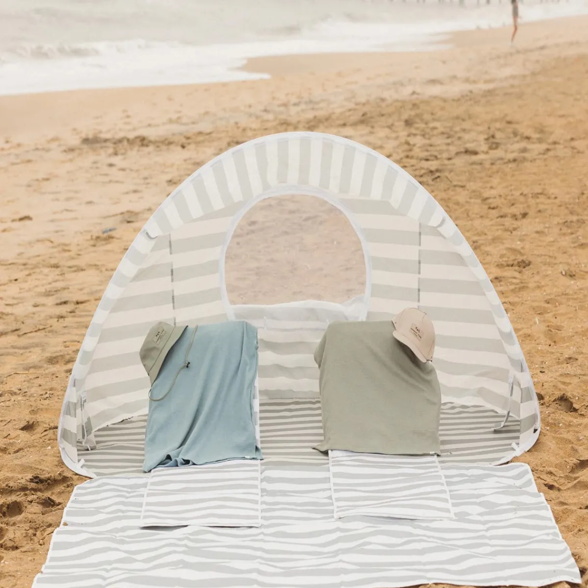 Kids Sofas + Armchairs|Travel Gear-Current Tyed Fold Out Lounger Chair Sage Stripes