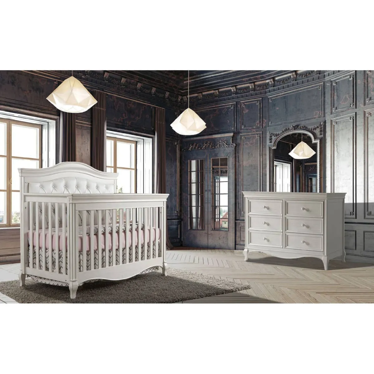 Convertible Cribs-Pali Forever Crib with Vinyl Panel