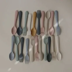 Kids Utensils|Toddler Training Utensils-Mushie Fork & Spoon Set