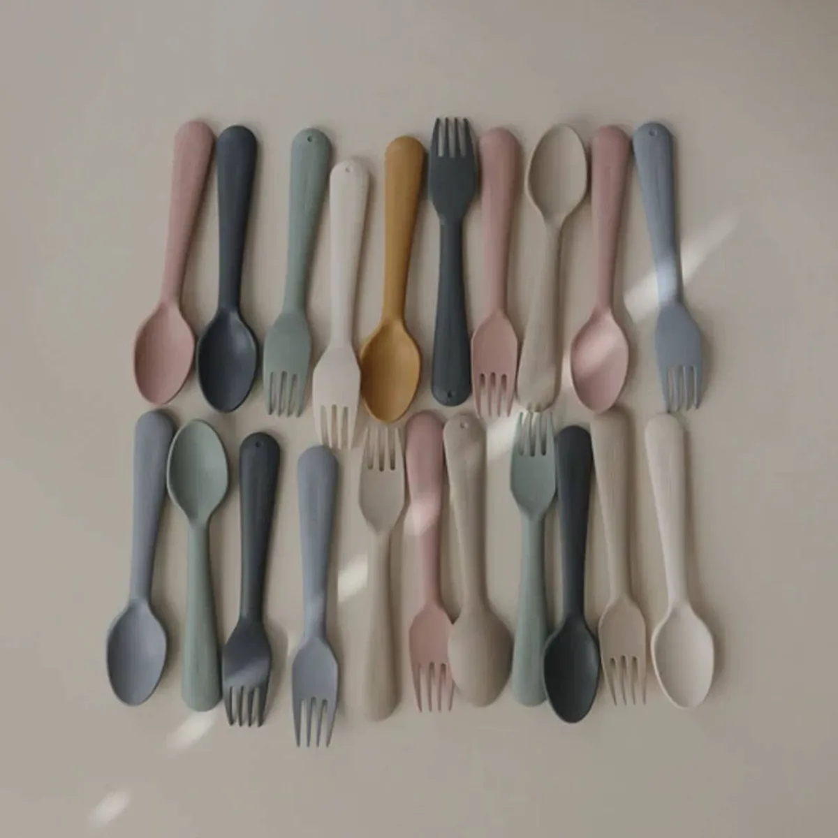 Kids Utensils|Toddler Training Utensils-Mushie Fork & Spoon Set
