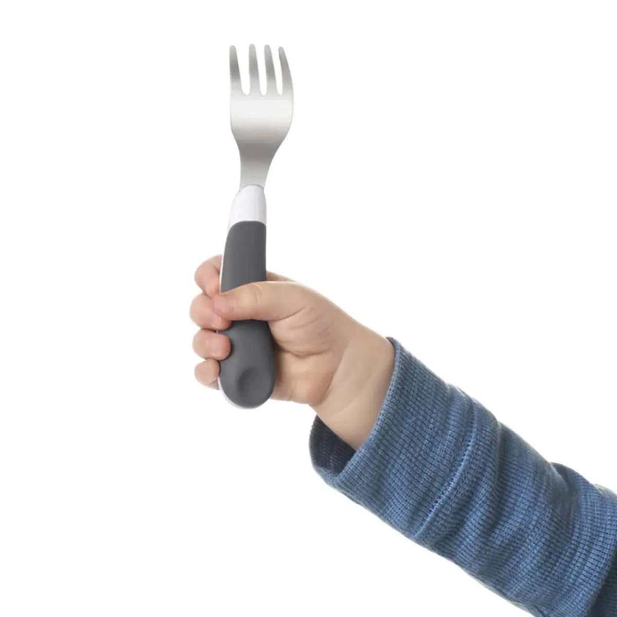 Kids Utensils|Toddler Training Utensils-Oxo Tot Fork & Spoon Set Grey