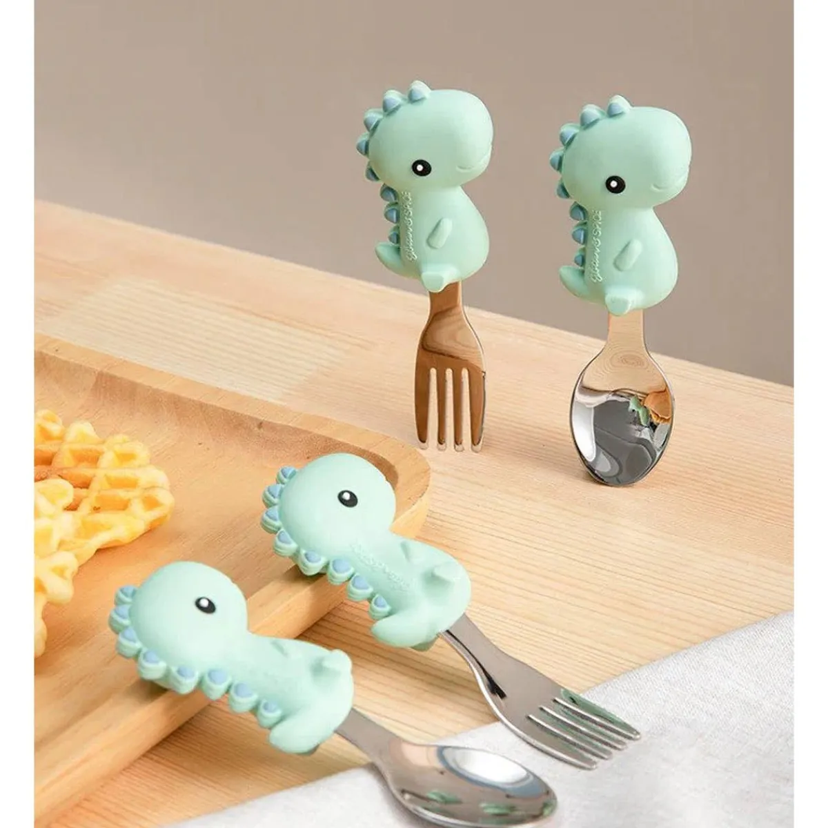 Kids Utensils|Toddler Training Utensils-Glitter & Spice Fork & Spoon Set