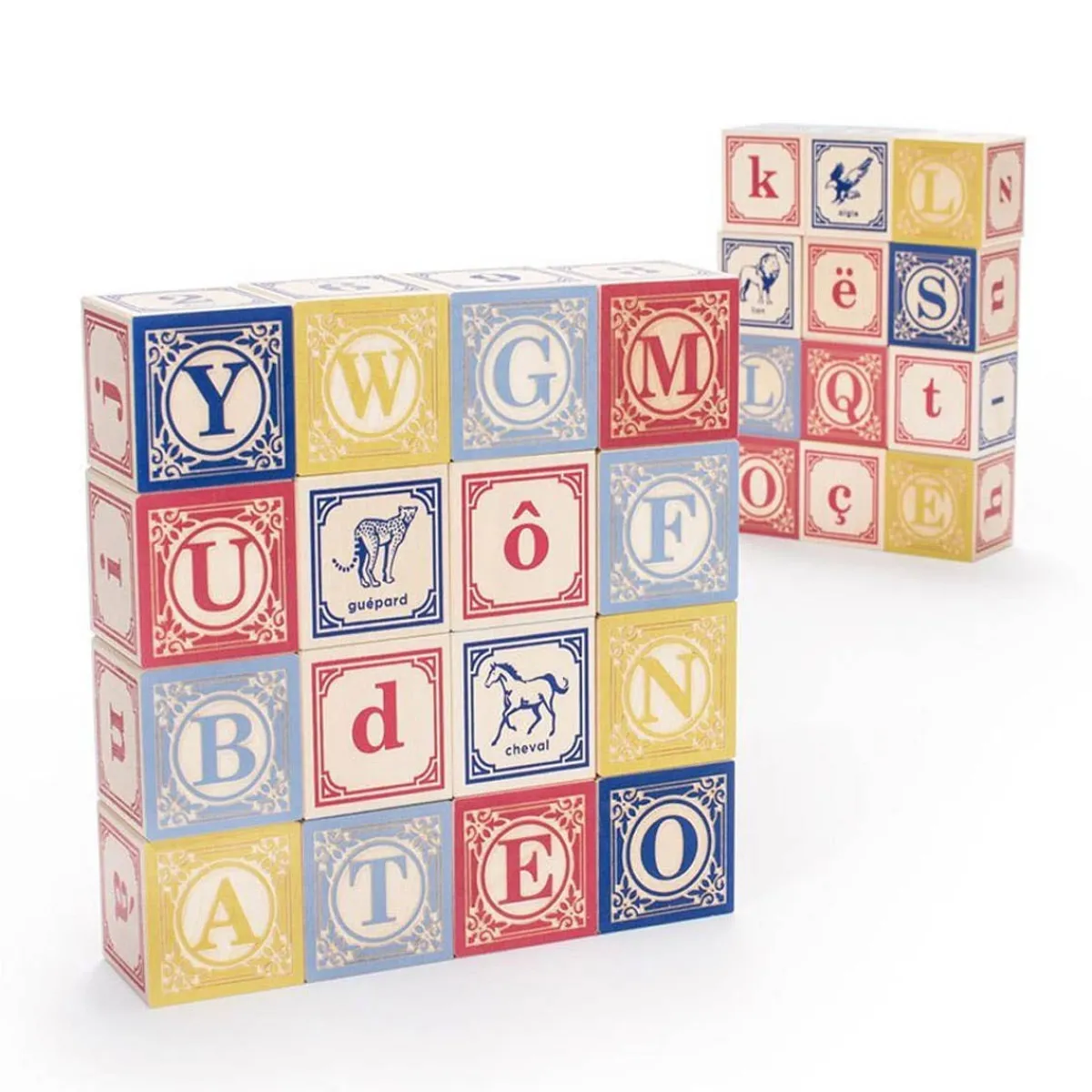 Wooden Toys|Blocks + Shape Sorters-Uncle Goose French ABC Blocks